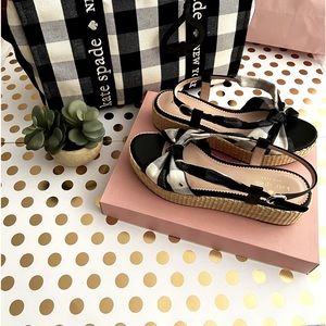 NEW~Kate Spade Buffalo Check Wedge Sandals! *Rare!* Size 9